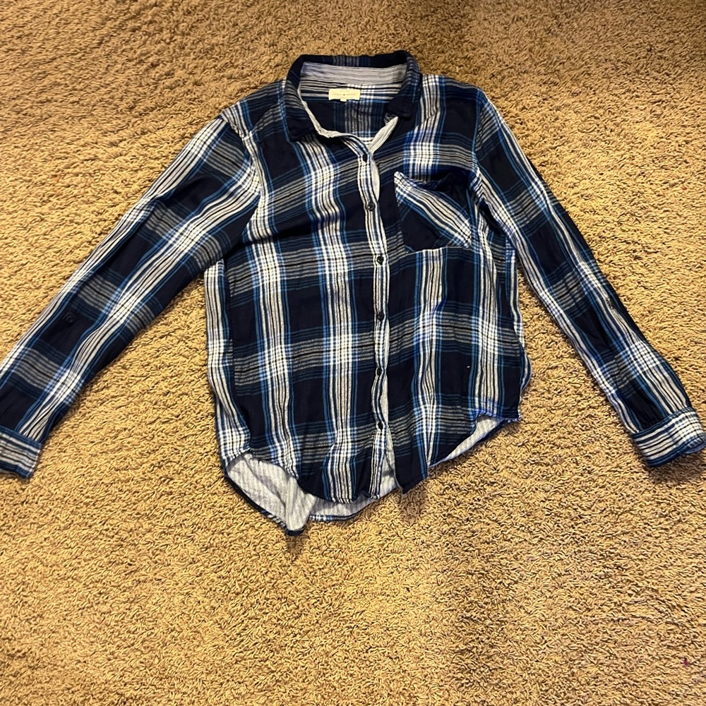 Blue, black, and white flannel from Lucky Brand size S, super soft